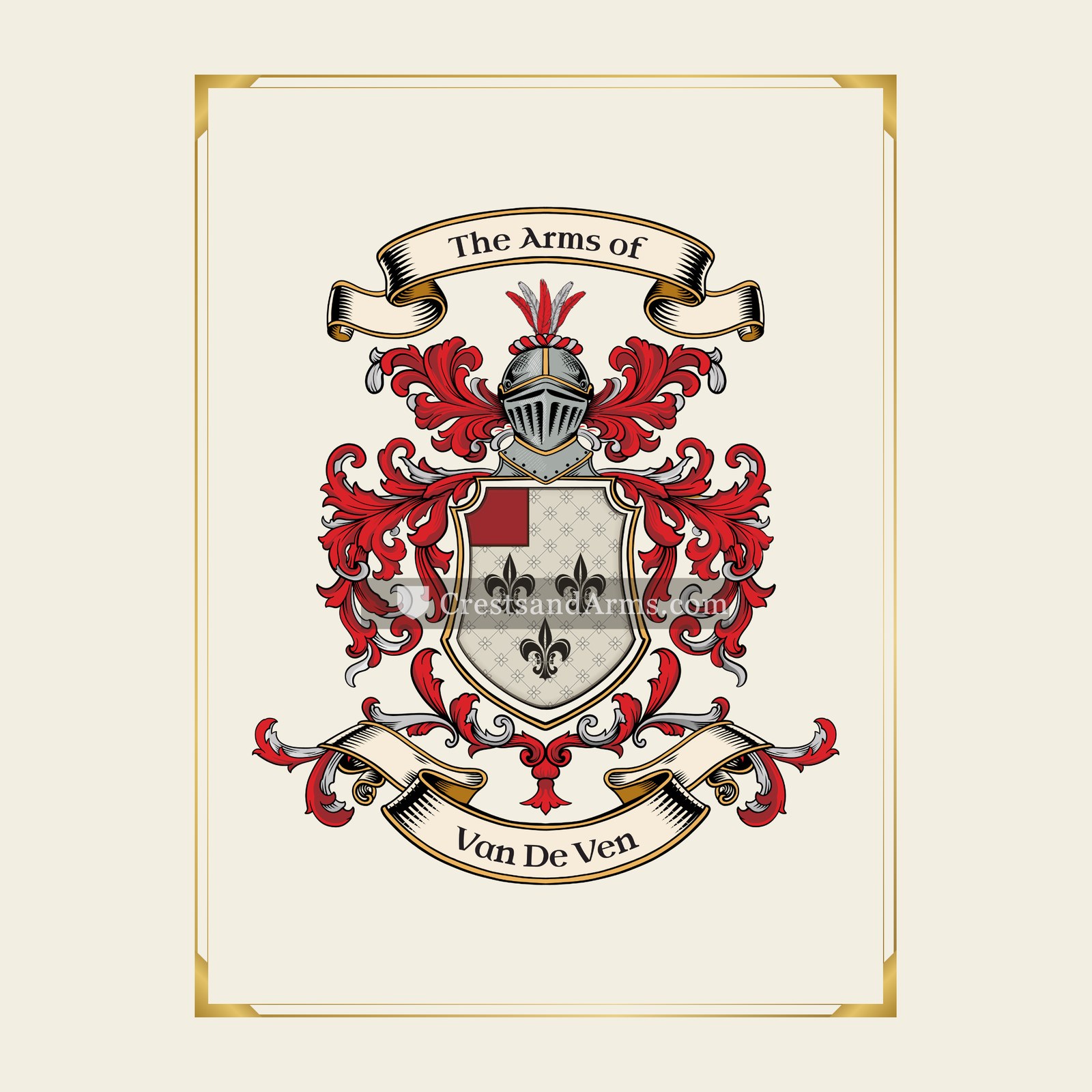 With gold border