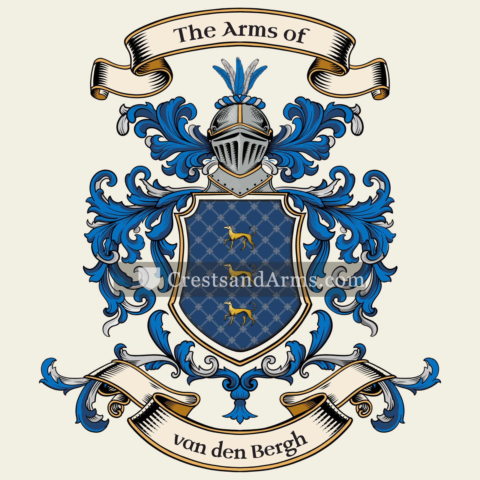 The van den Bergh coat of arms, drawn from the recorded blazon