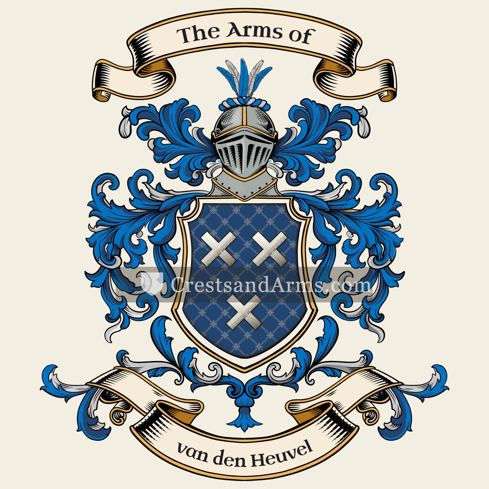 The van den Heuvel coat of arms, drawn from the recorded blazon
