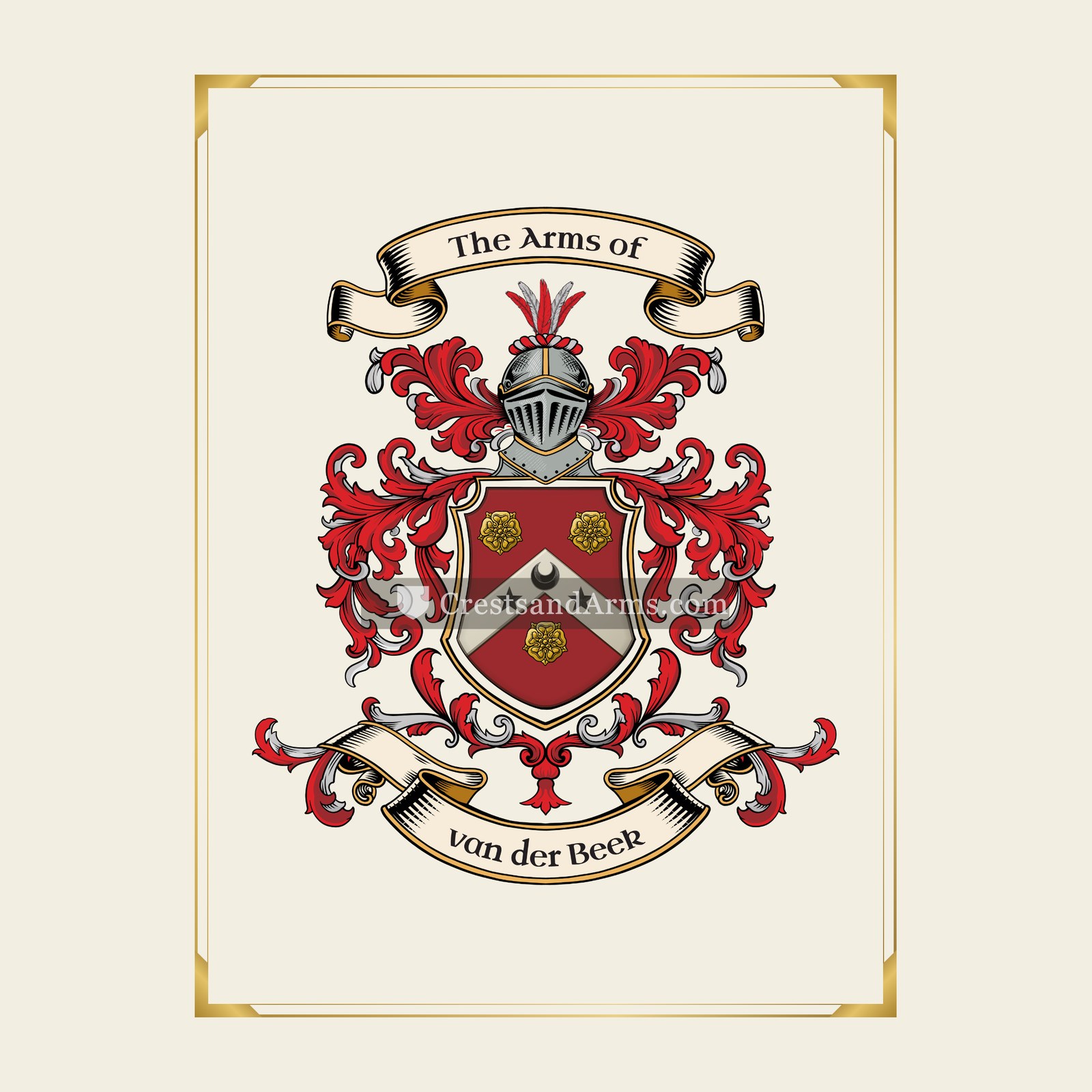 With gold border