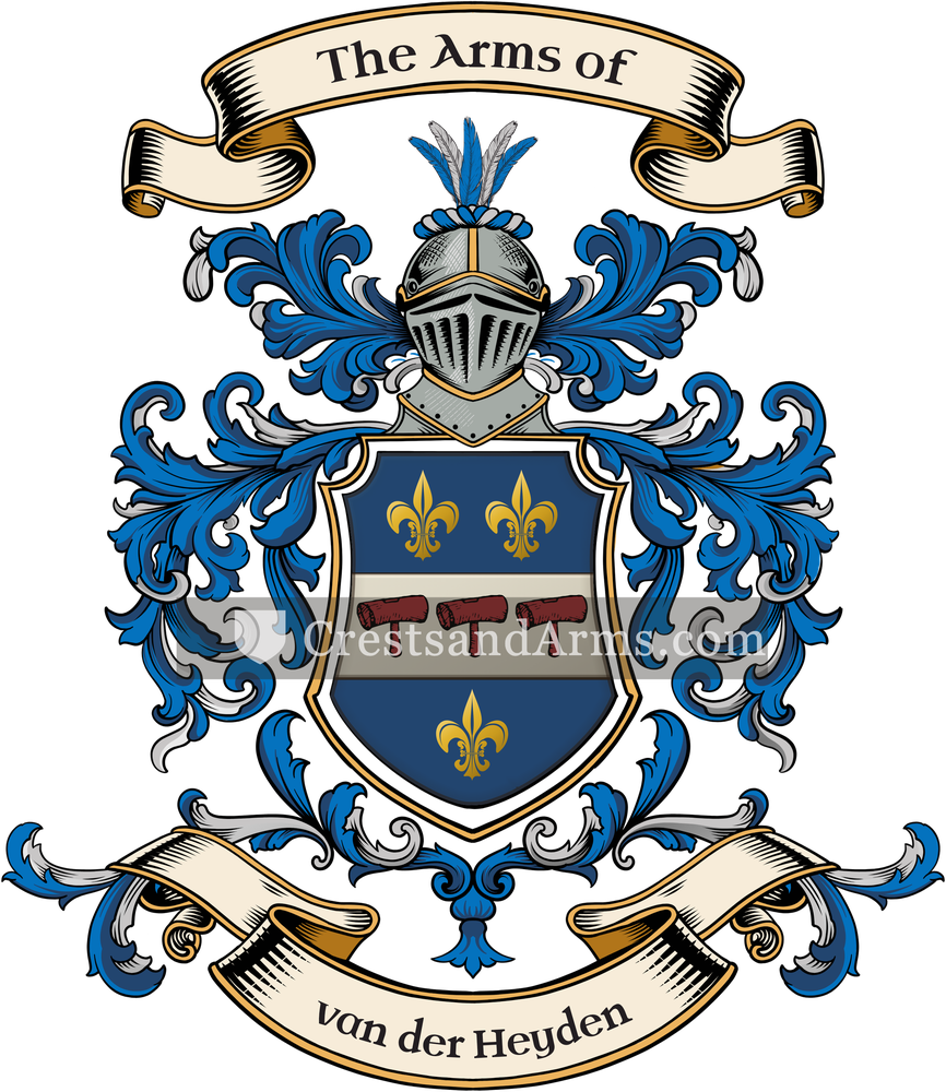 The van der Heyden coat of arms, drawn from the recorded blazon