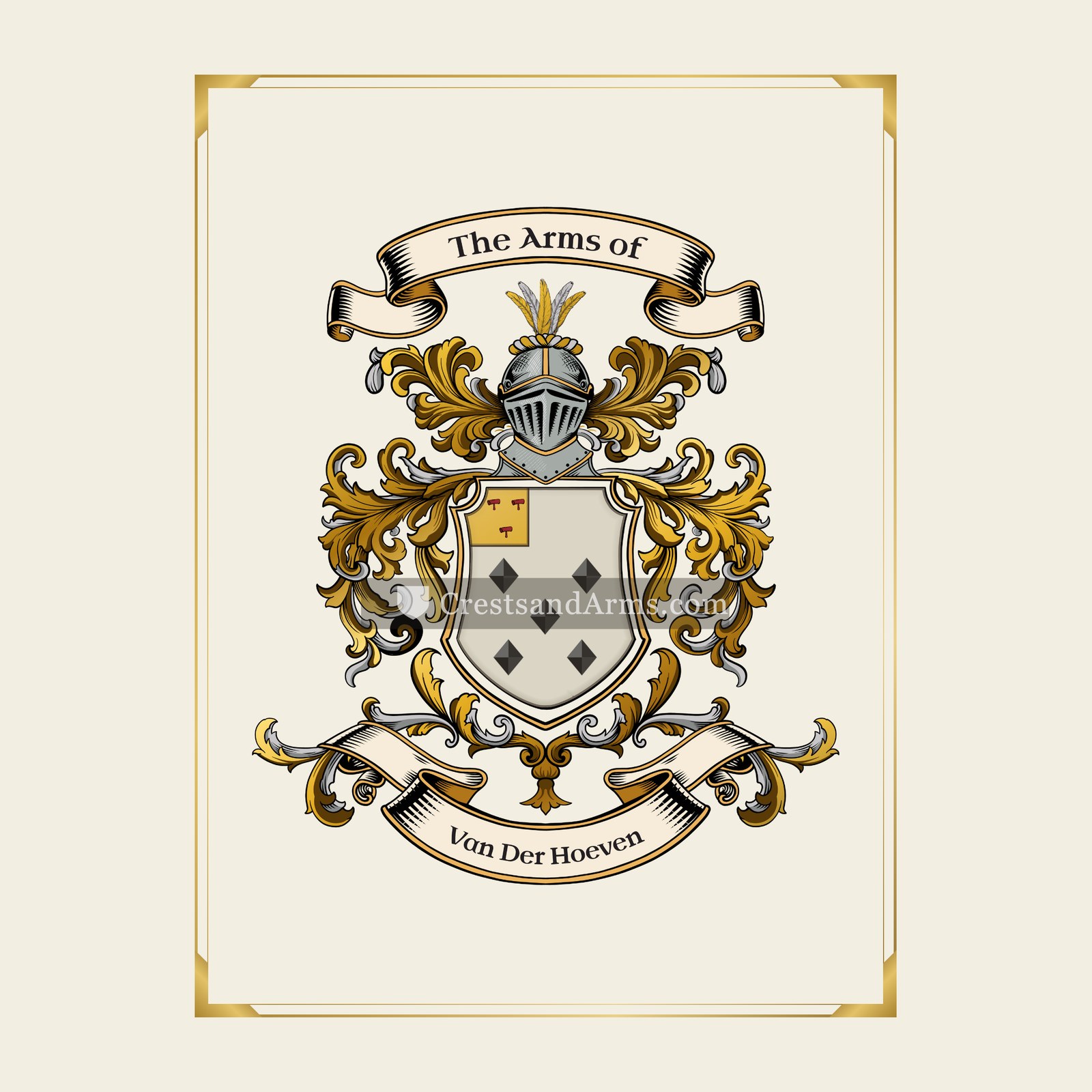 With gold border