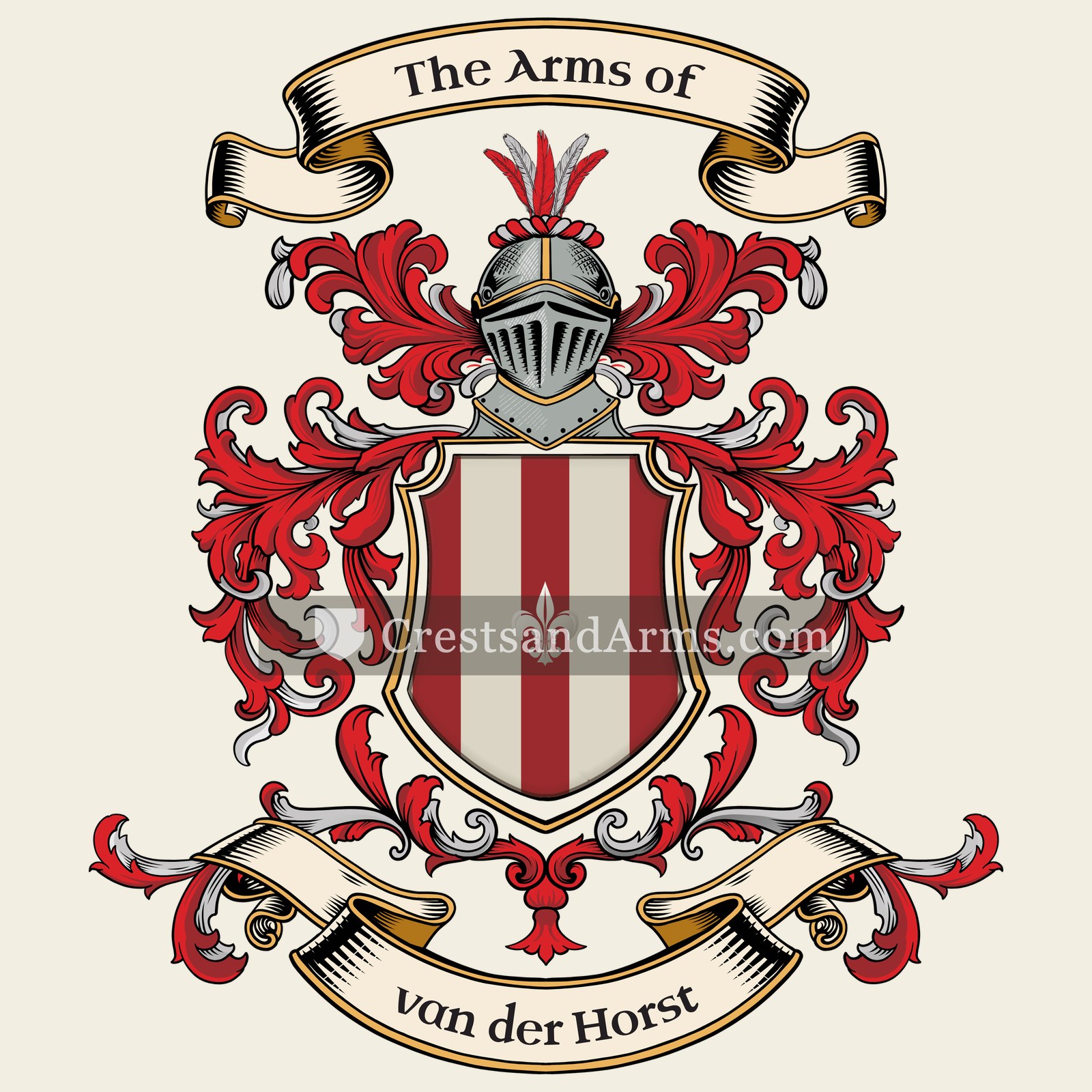 The van der Horst coat of arms, drawn from the recorded blazon