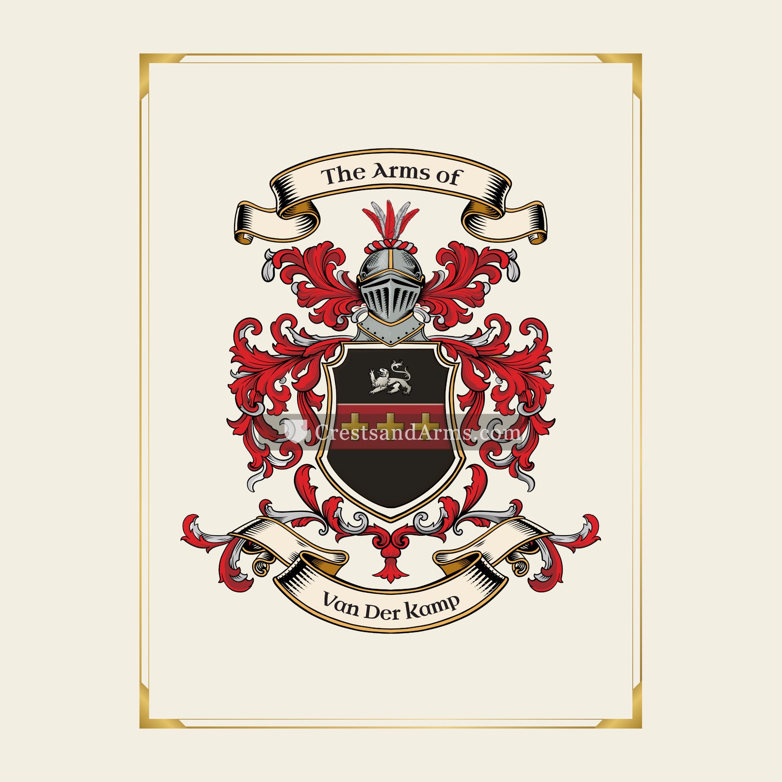 With gold border