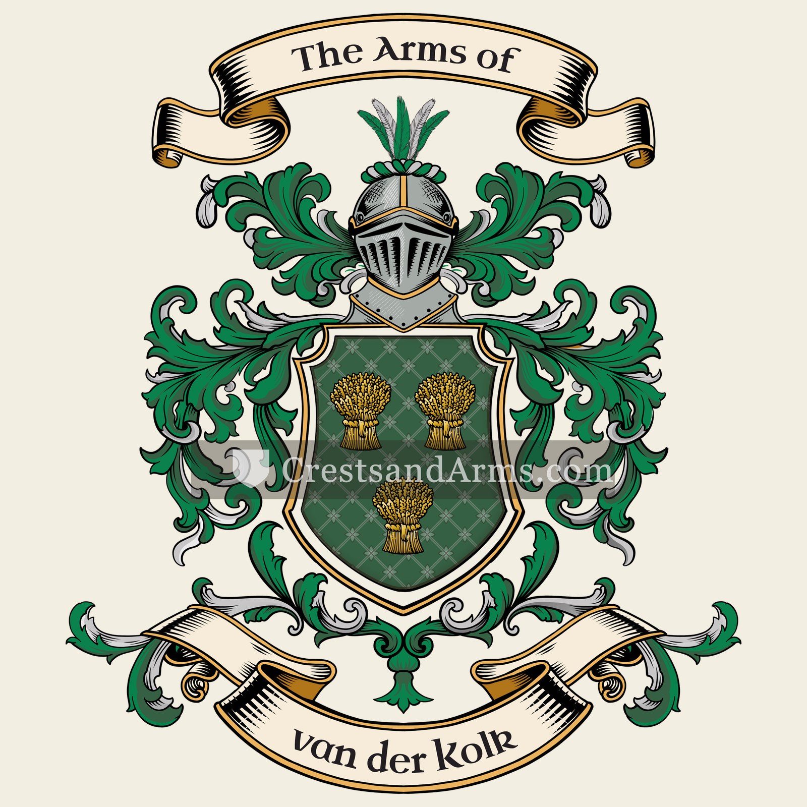 The van der Kolk coat of arms, drawn from the recorded blazon