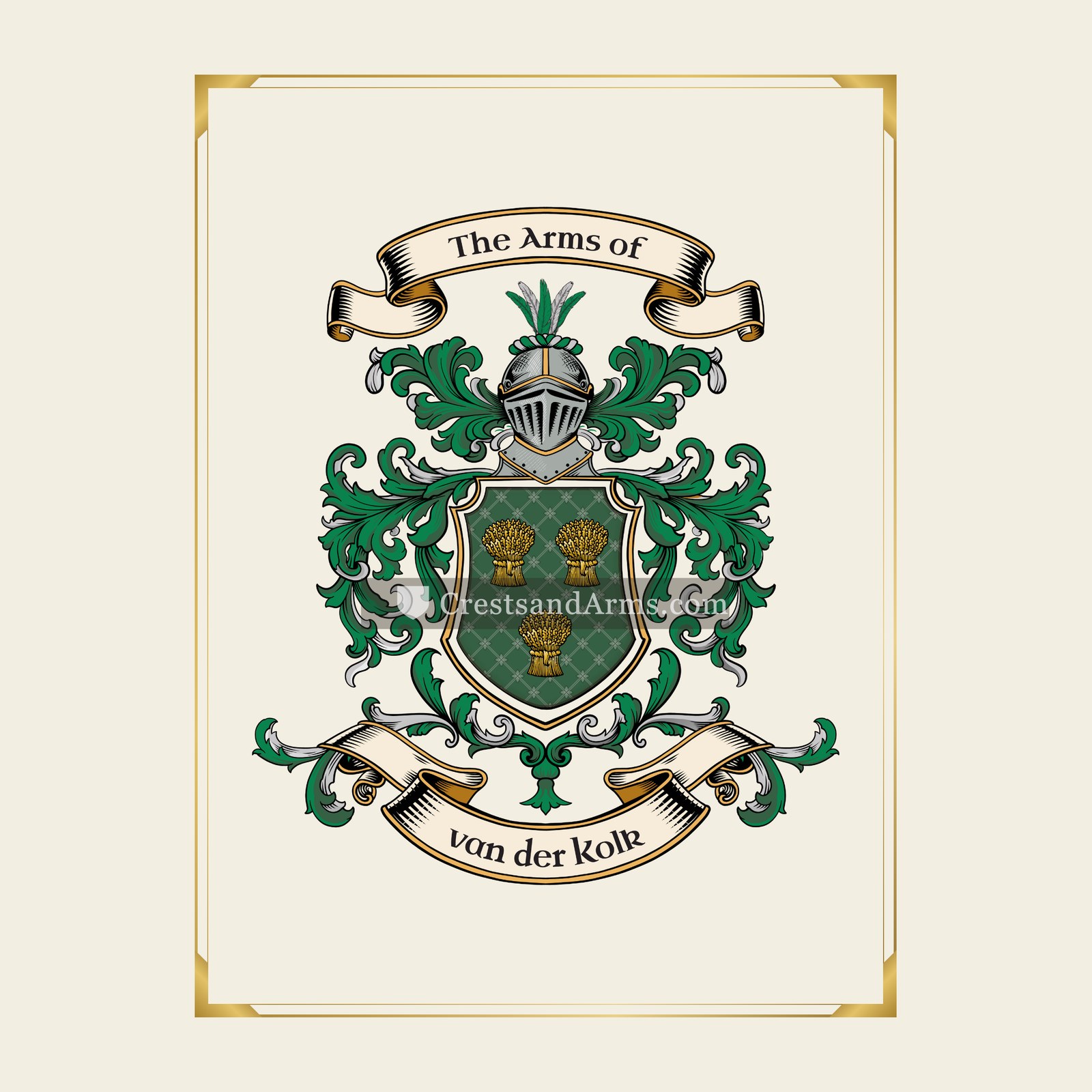 With gold border
