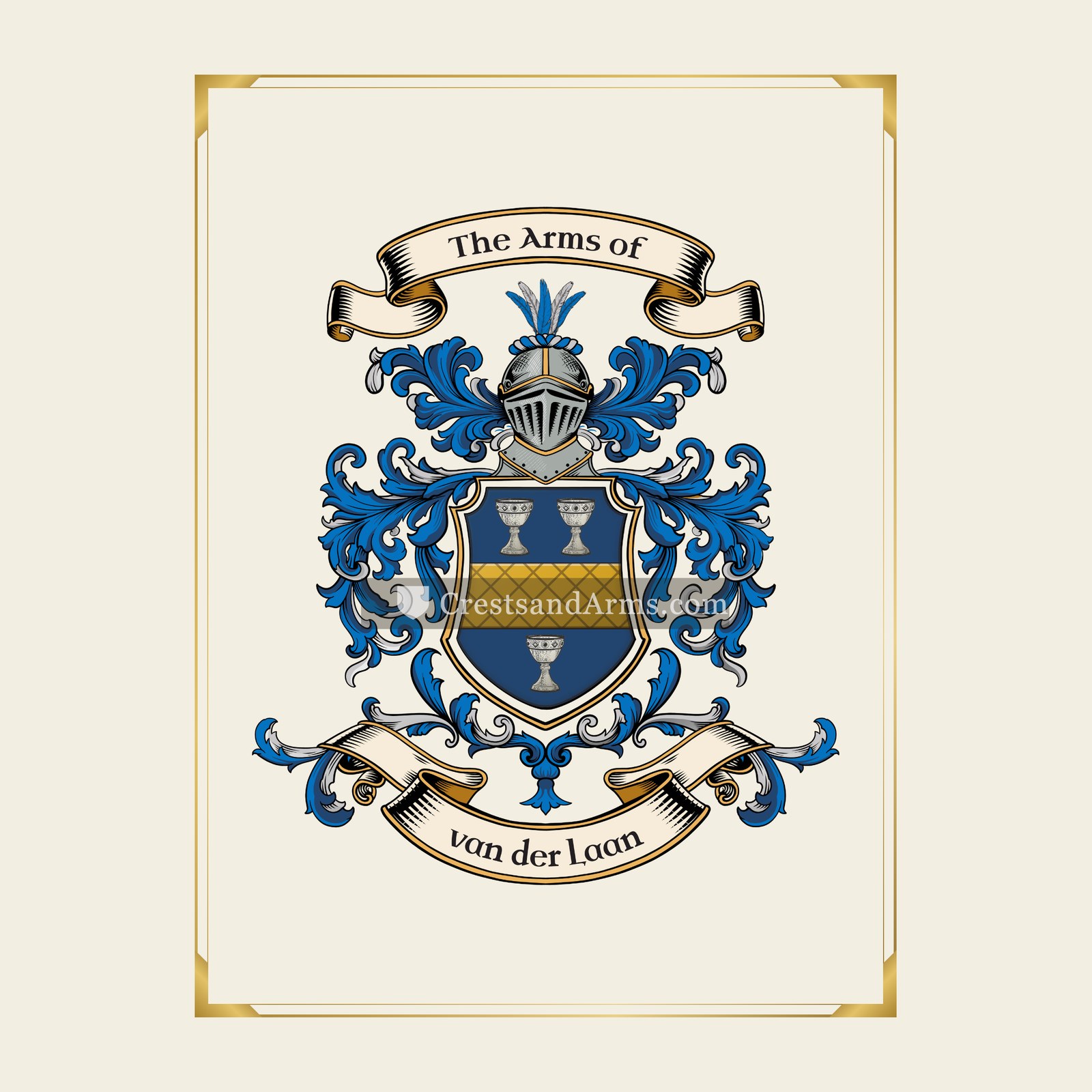 With gold border