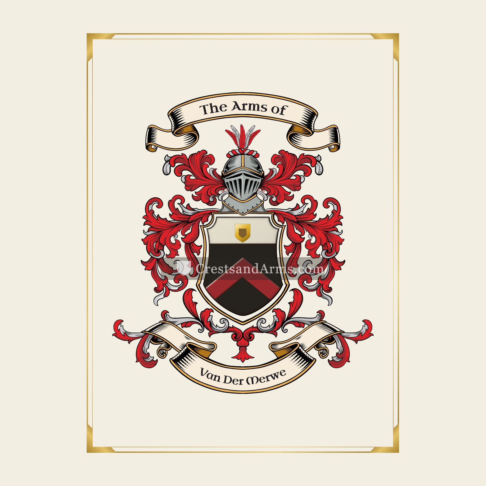 With gold border