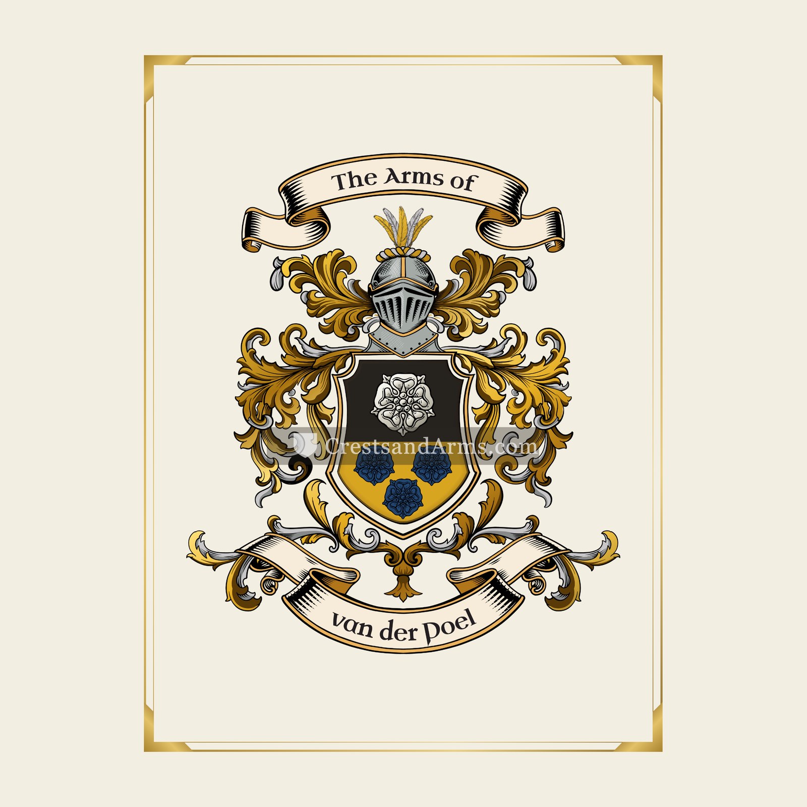 With gold border