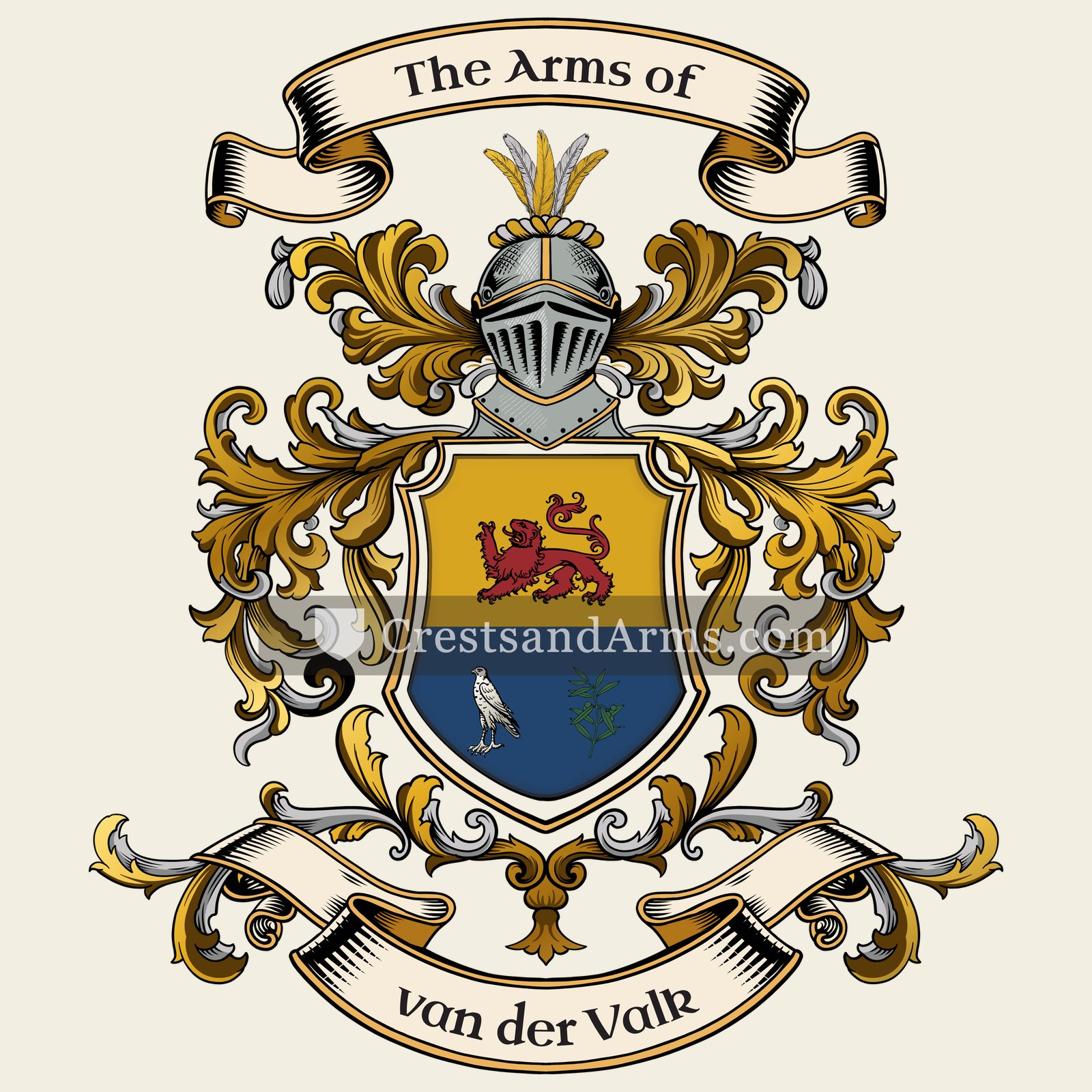 The van der Valk coat of arms, drawn from the recorded blazon