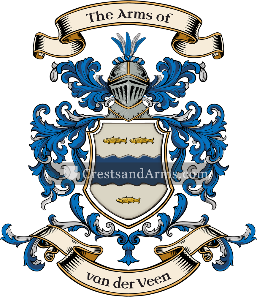 The van der Veen coat of arms, drawn from the recorded blazon