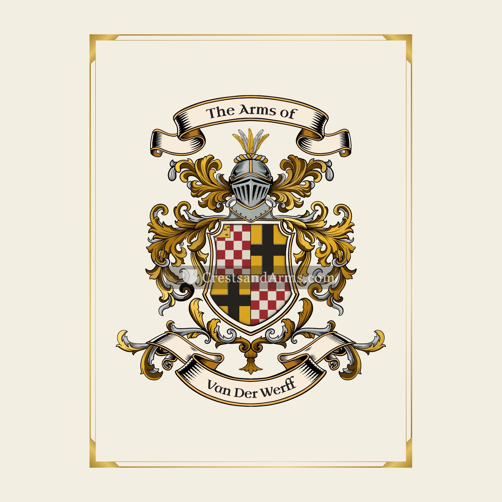 With gold border