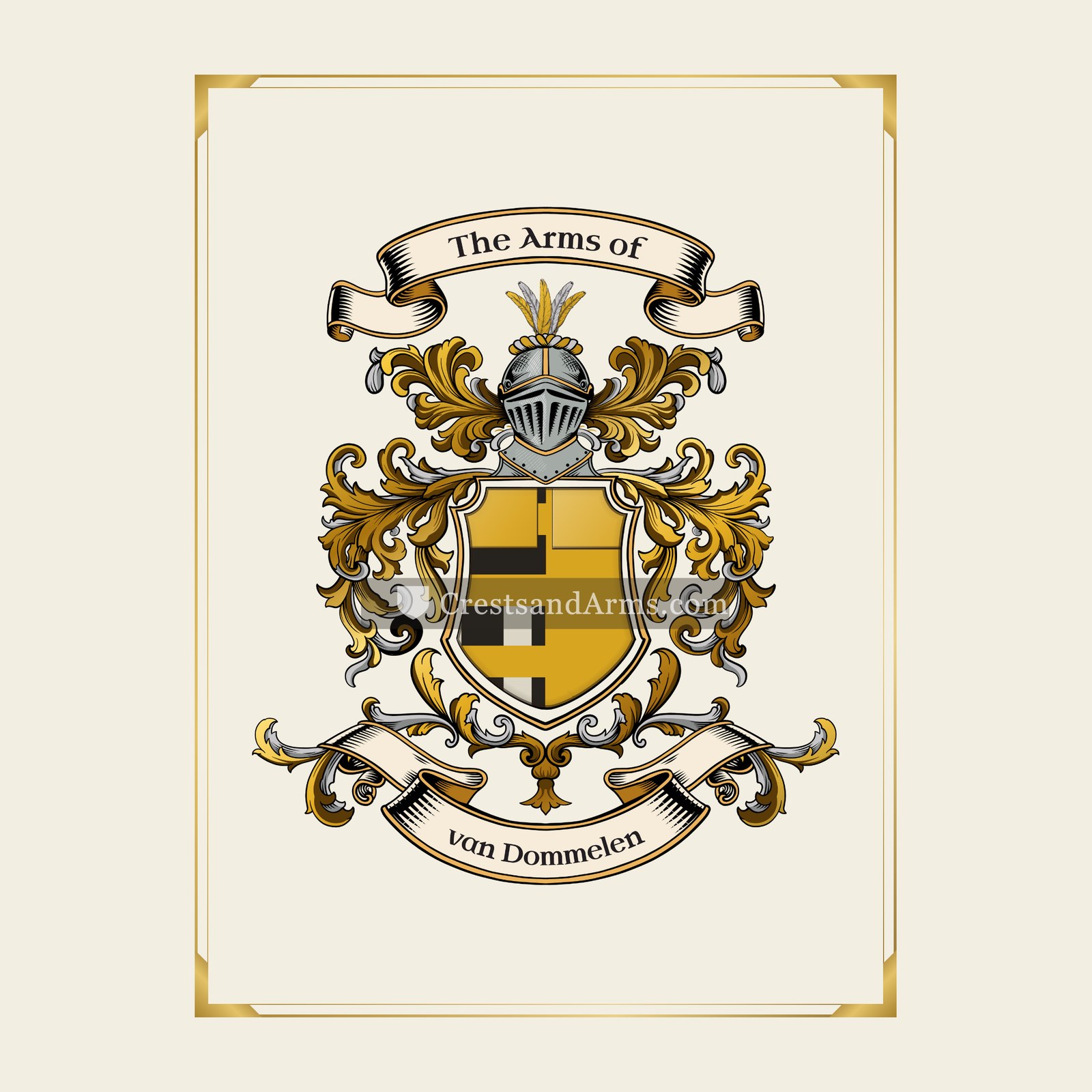 With gold border