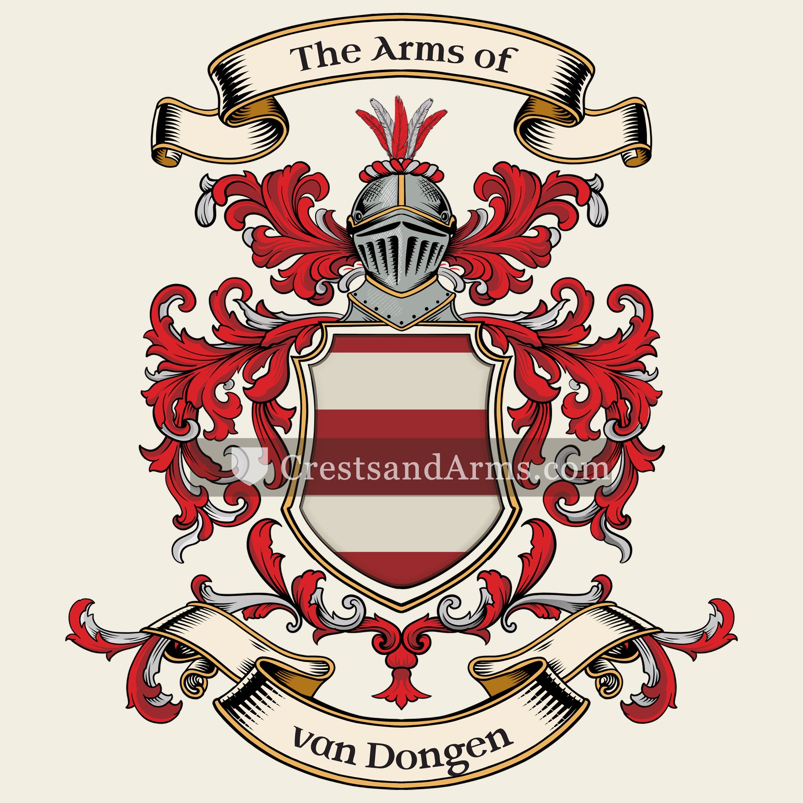 The van Dongen coat of arms, drawn from the recorded blazon