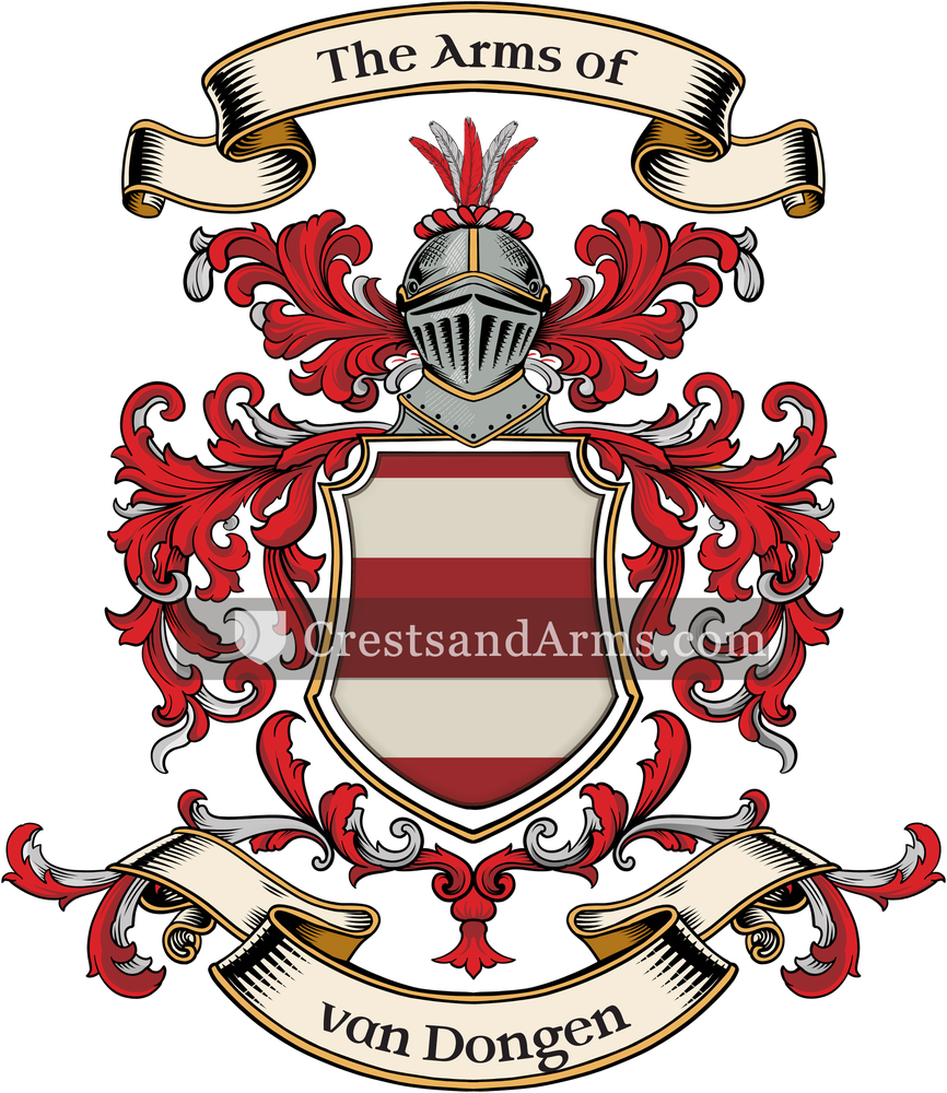 The van Dongen coat of arms, drawn from the recorded blazon