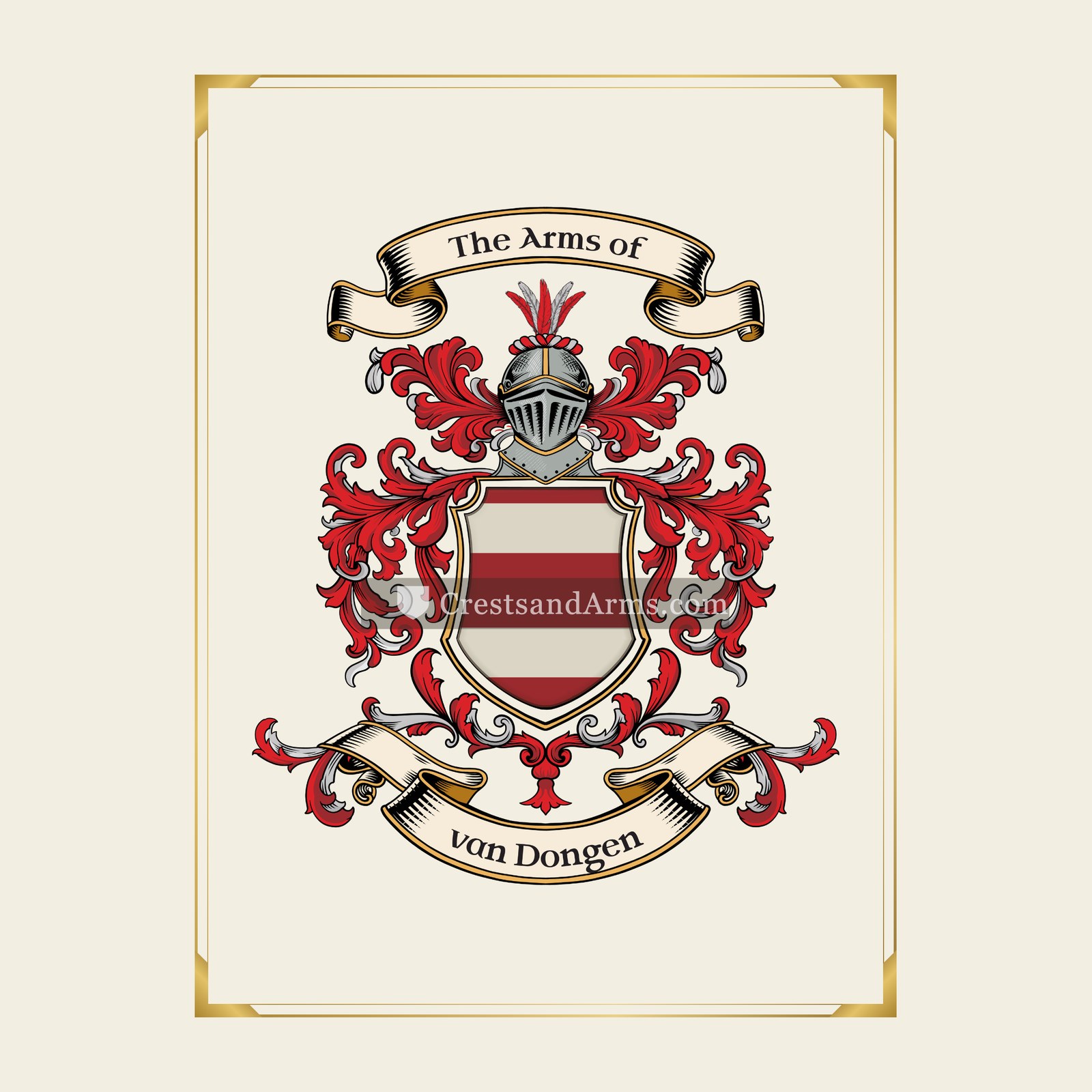 With gold border
