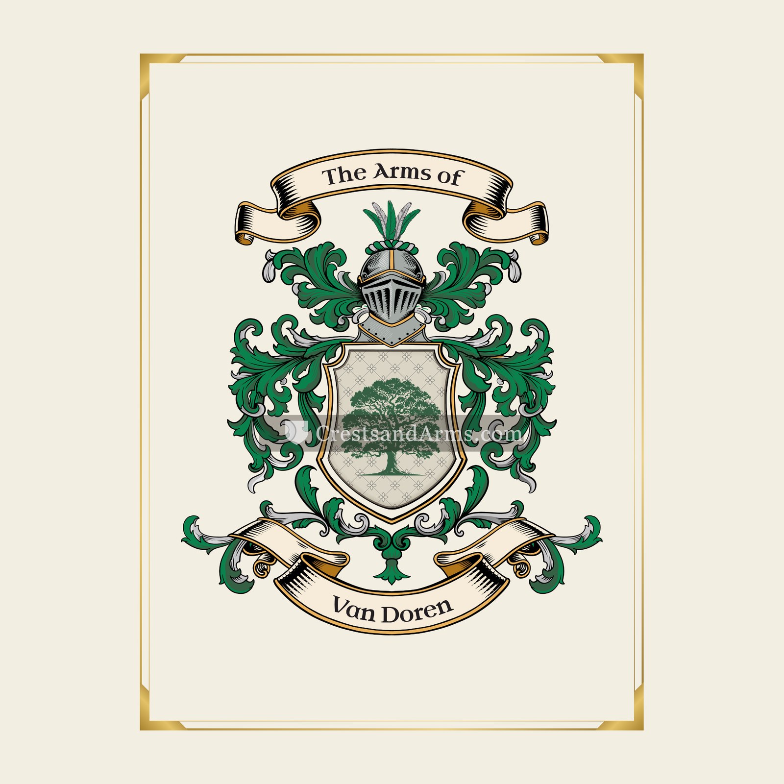 With gold border