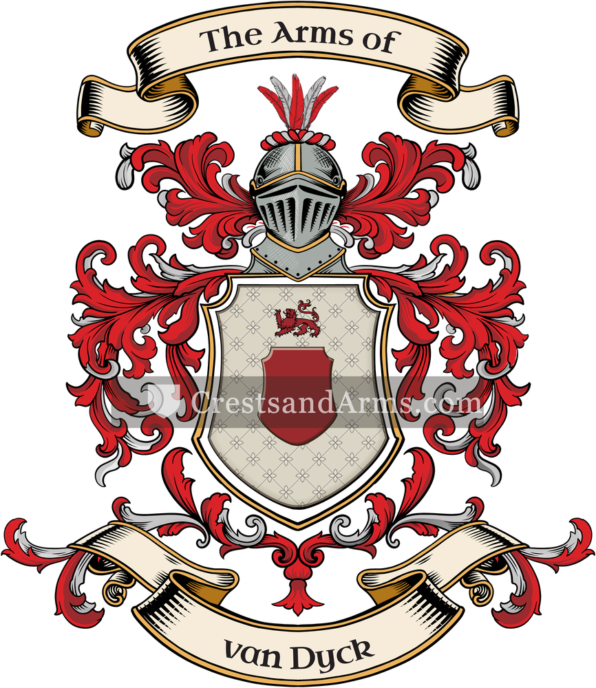 The van Dyck coat of arms, drawn from the recorded blazon