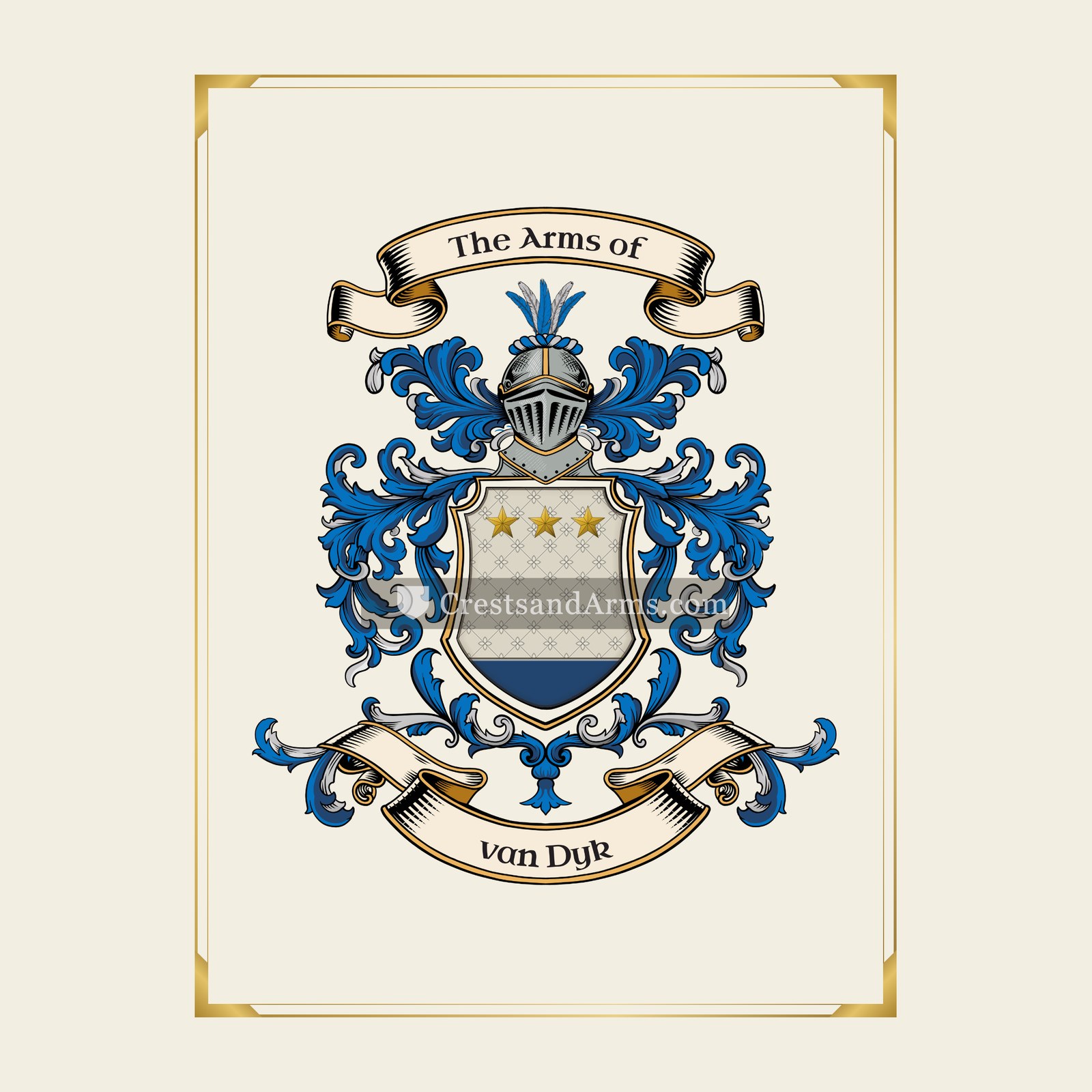 With gold border