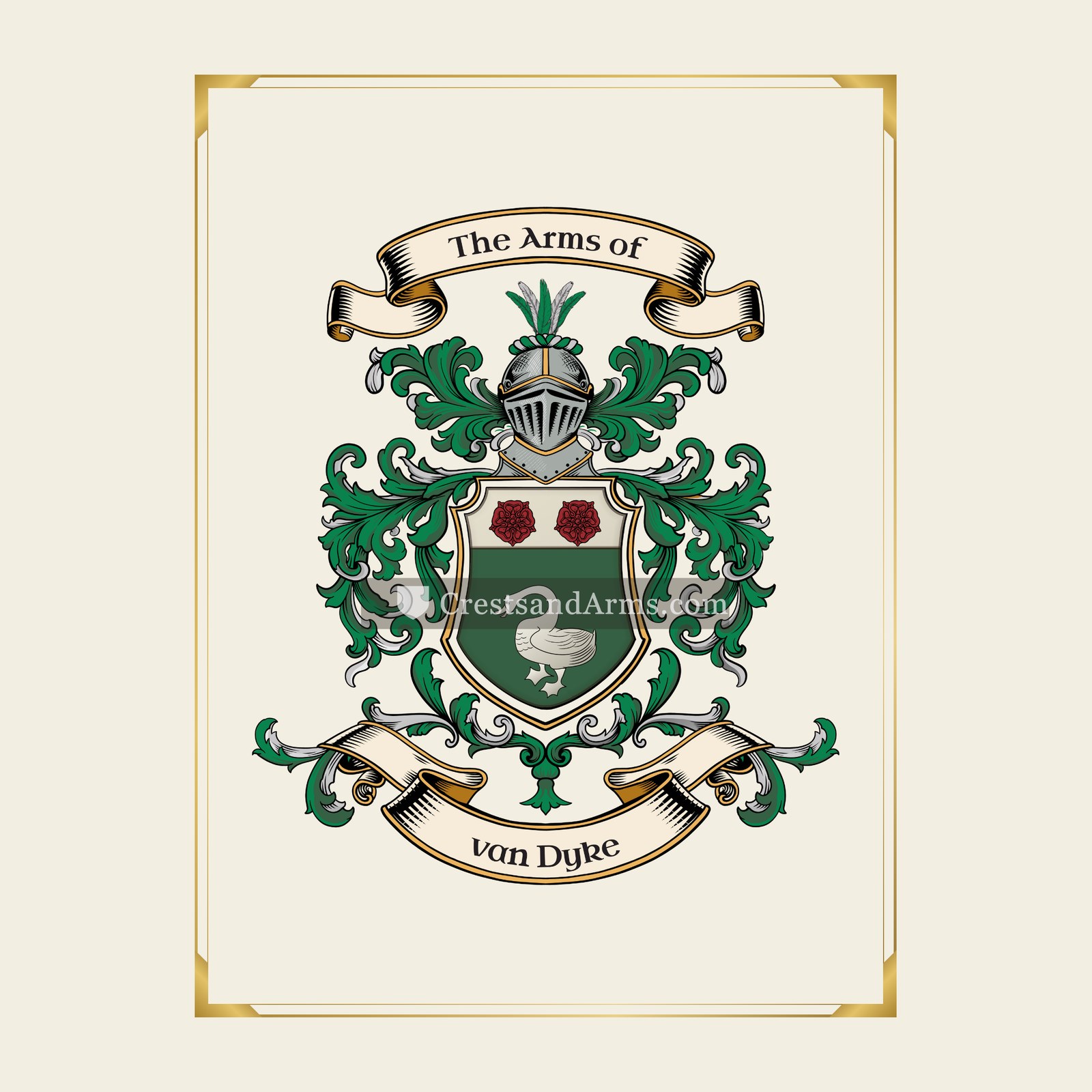 With gold border