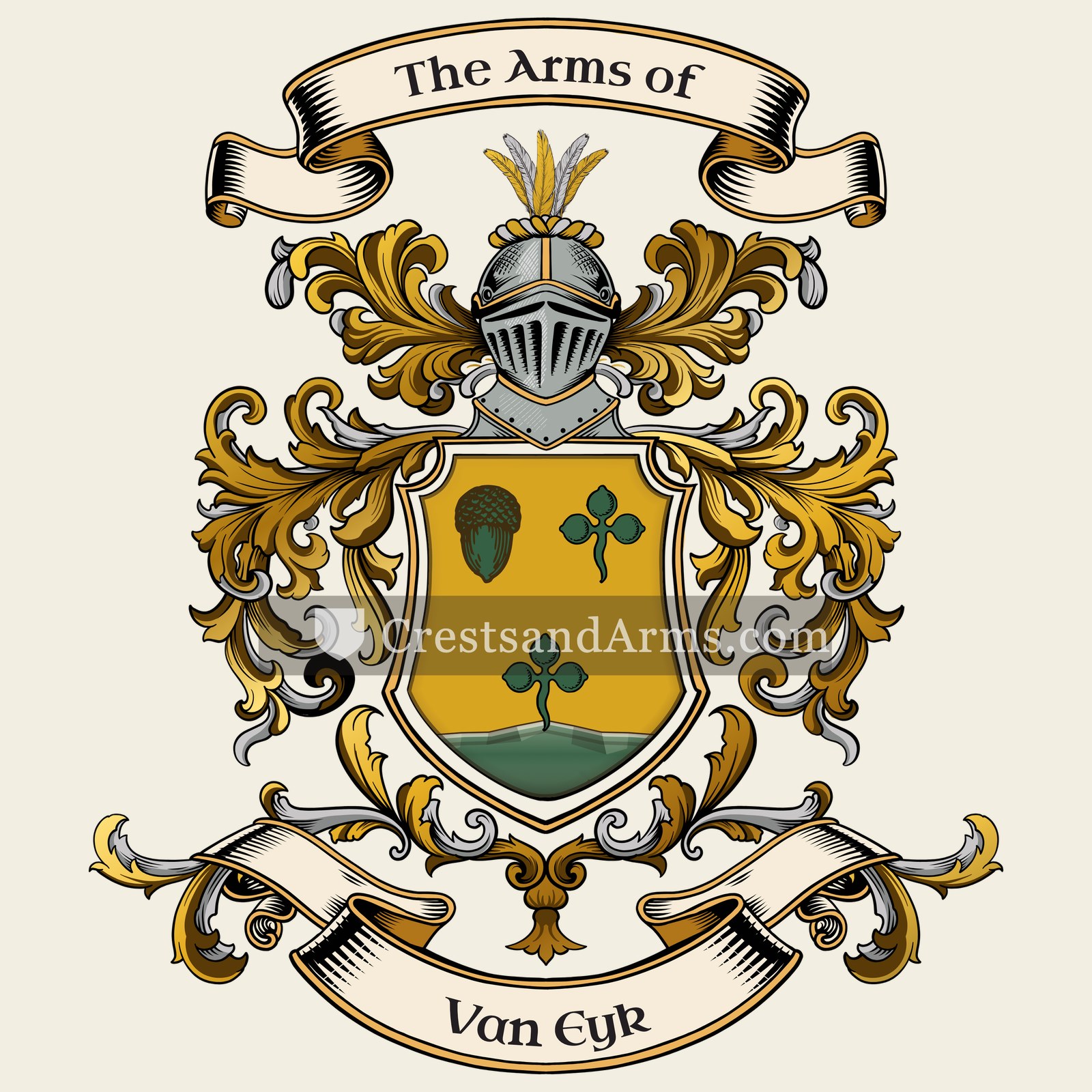 The Van Eyk coat of arms, drawn from the recorded blazon