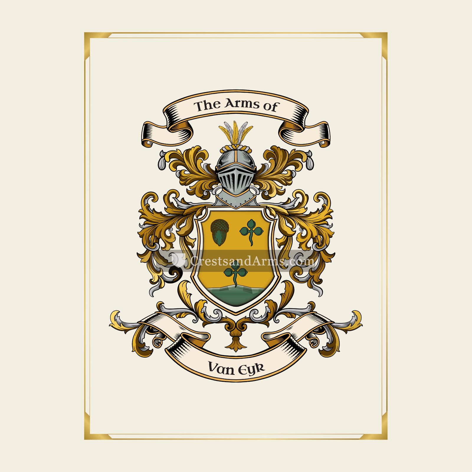 With gold border