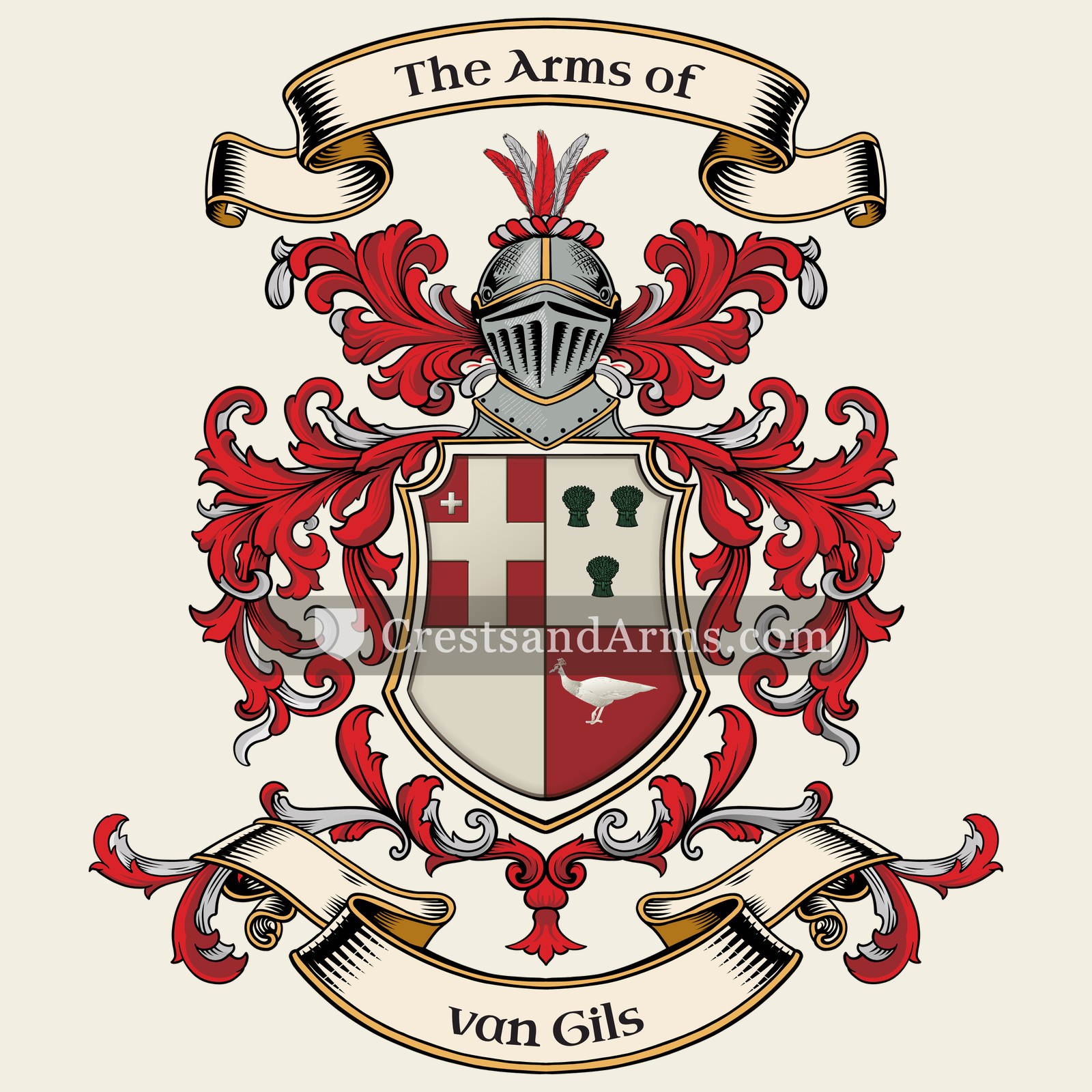 The van Gils coat of arms, drawn from the recorded blazon