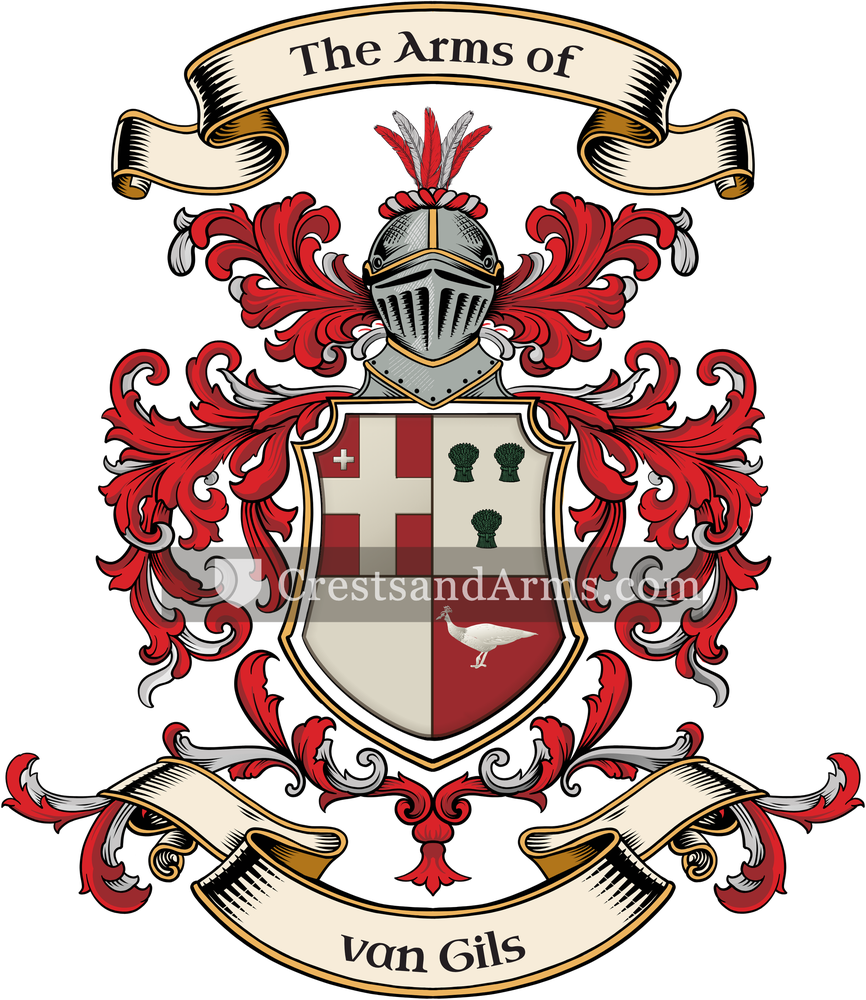 The van Gils coat of arms, drawn from the recorded blazon