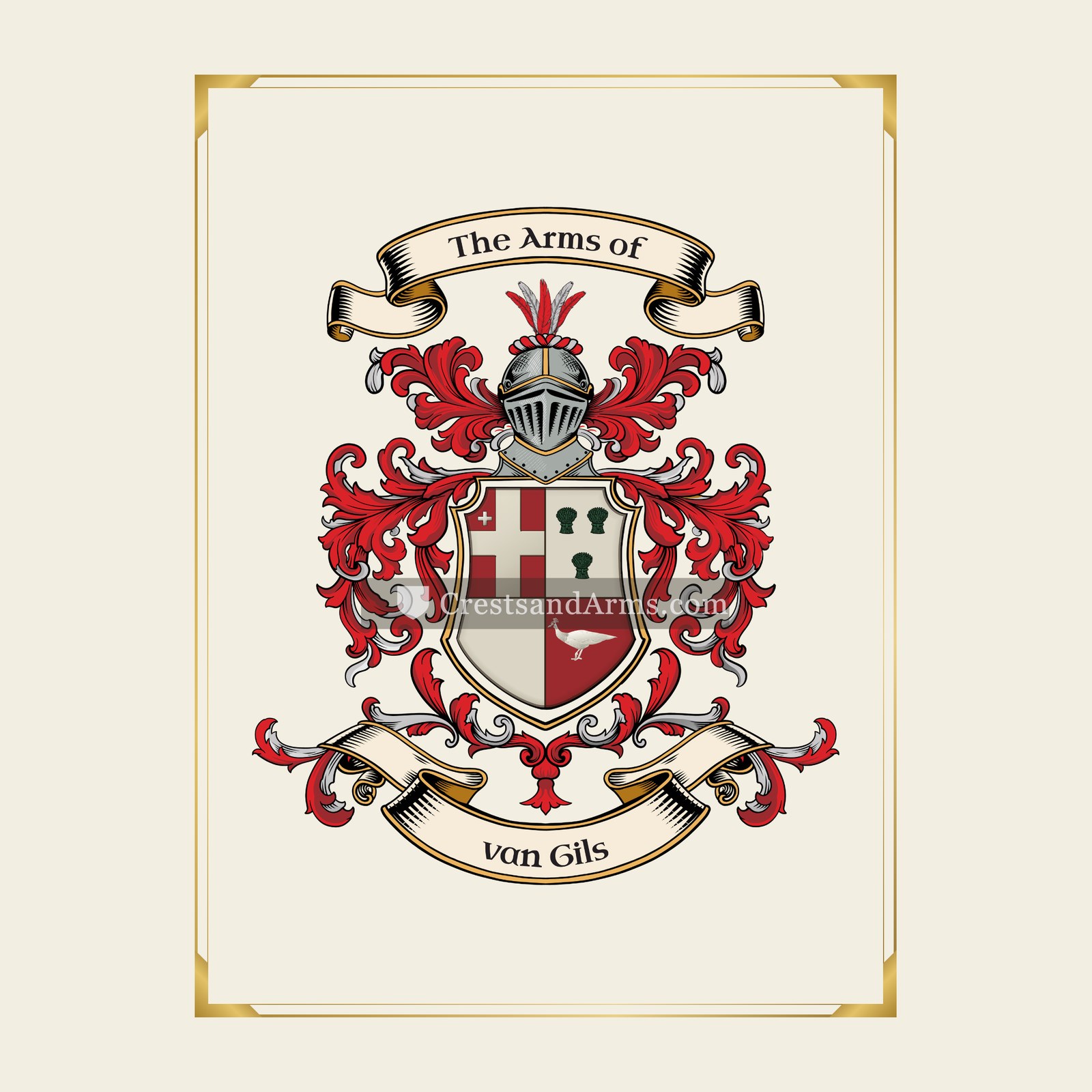With gold border