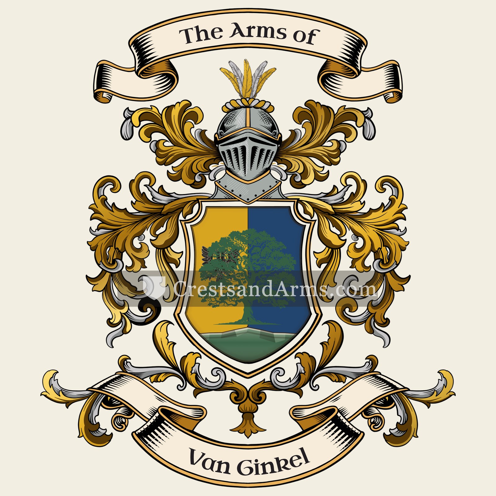 The Van Ginkel coat of arms, drawn from the recorded blazon
