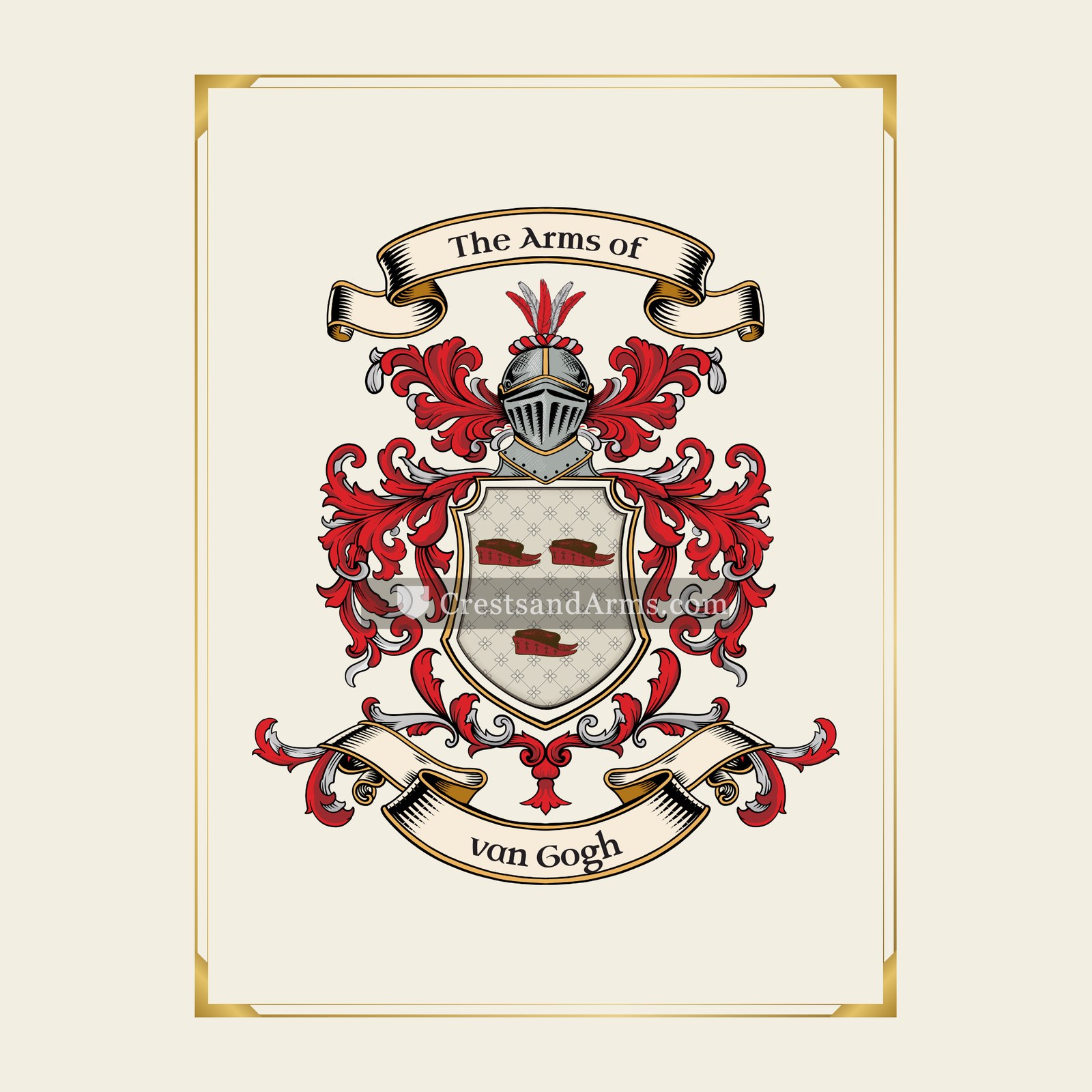 With gold border