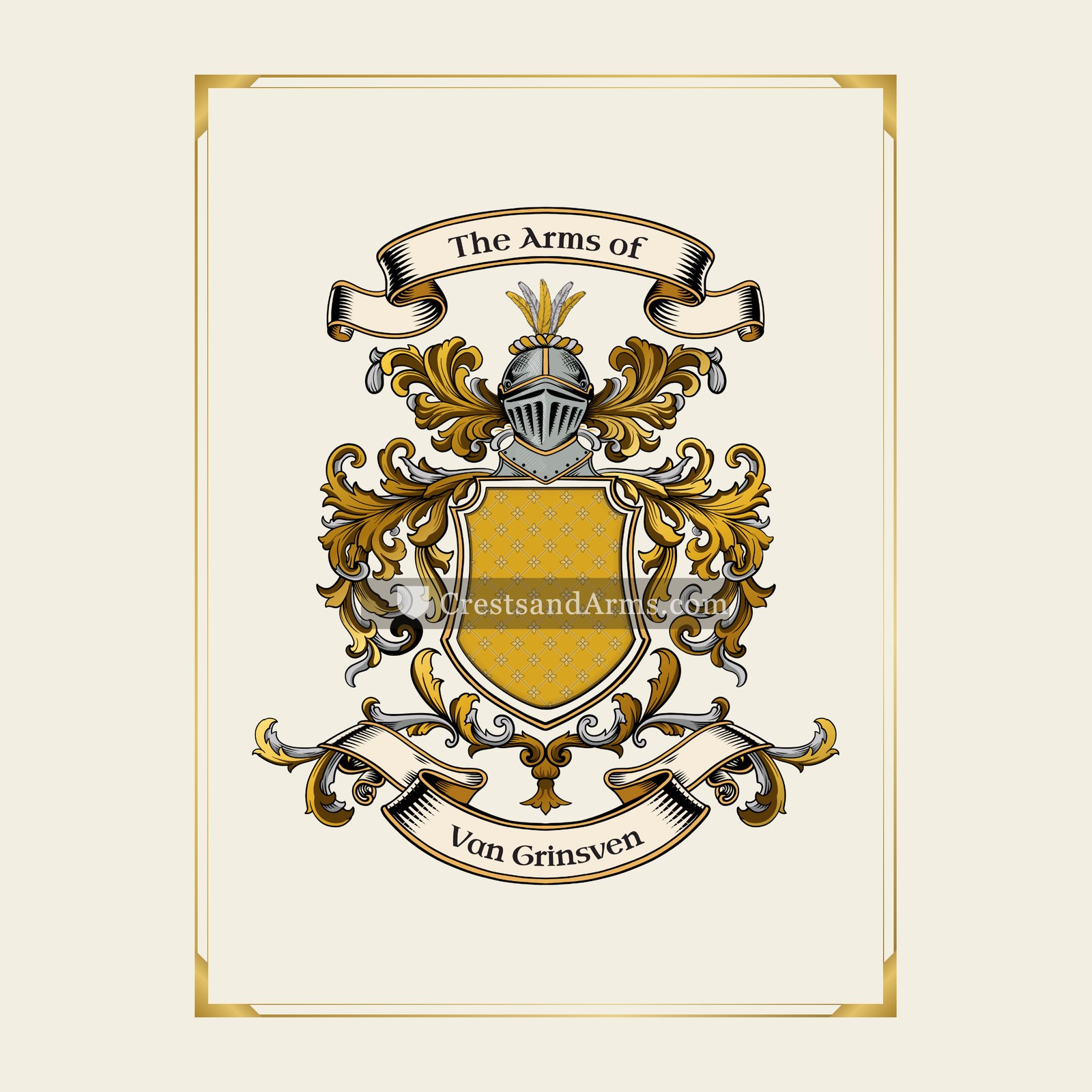 With gold border