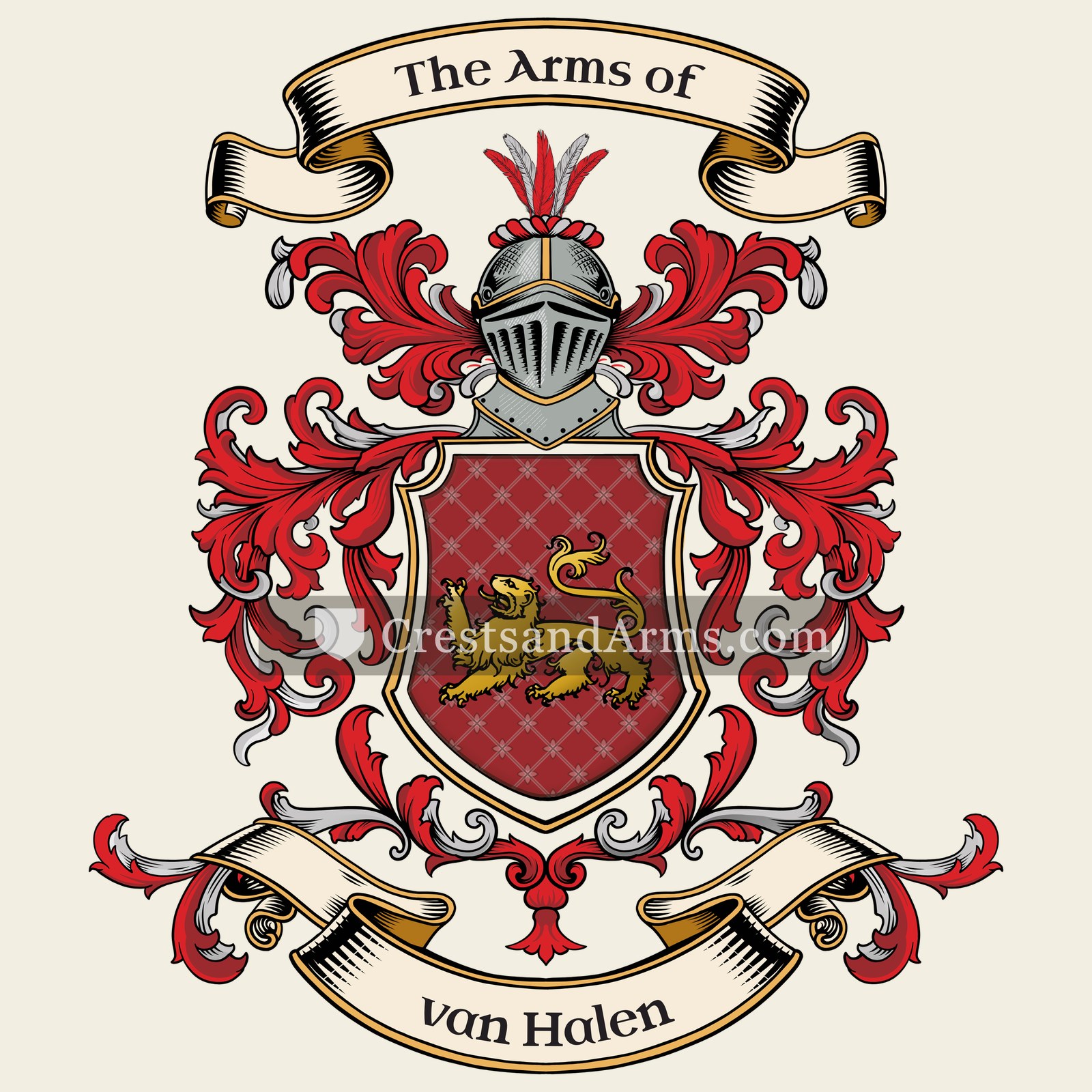 The van Halen coat of arms, drawn from the recorded blazon