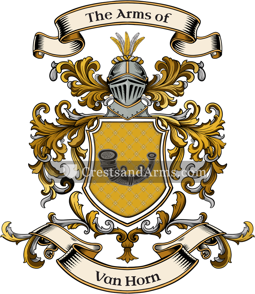 The Van Horn coat of arms, drawn from the recorded blazon