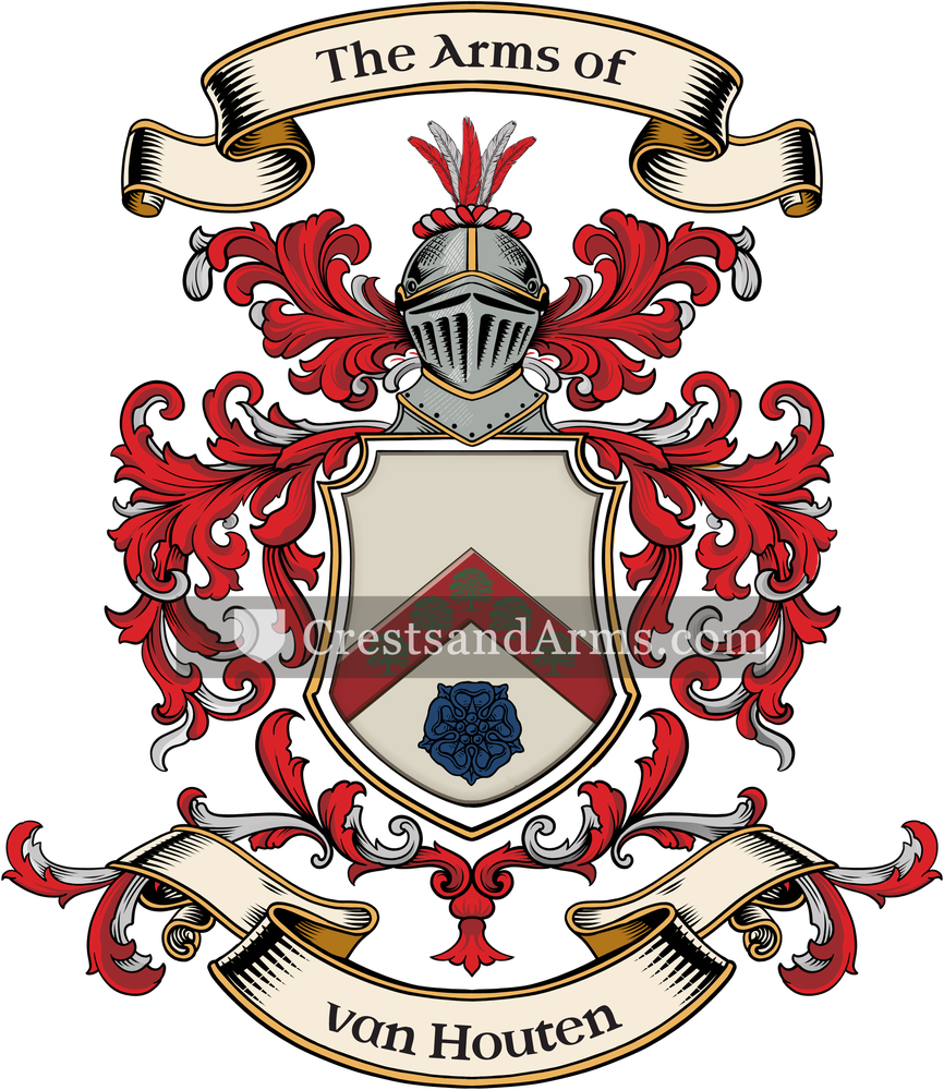 The van Houten coat of arms, drawn from the recorded blazon