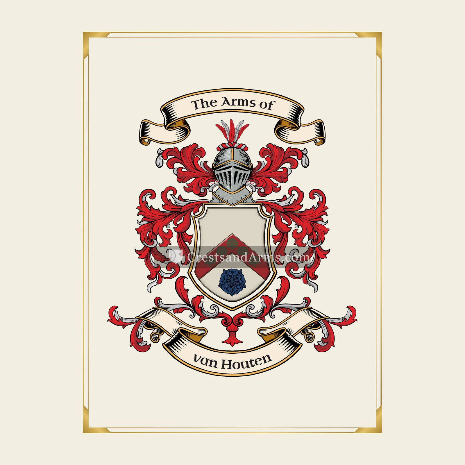 With gold border