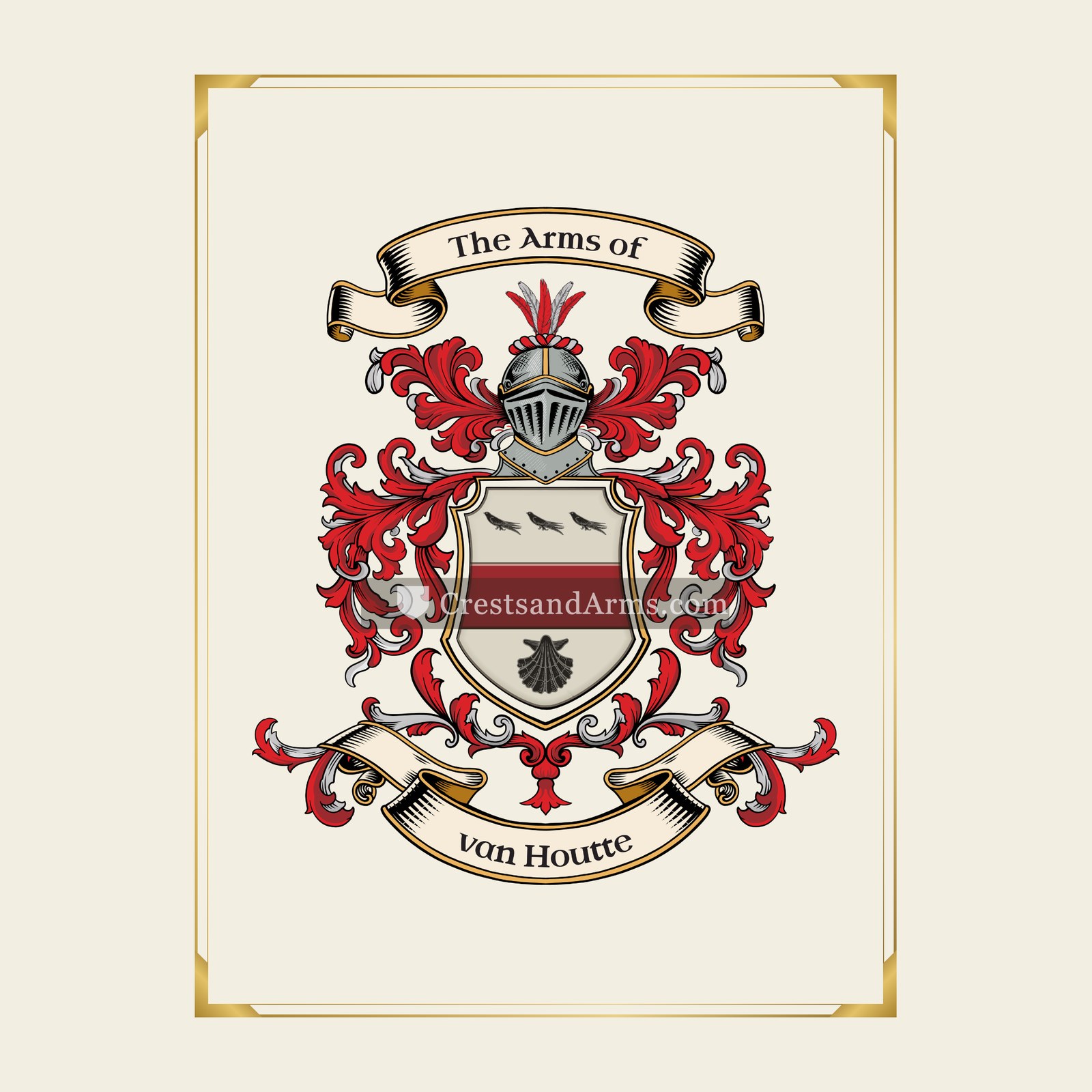 With gold border