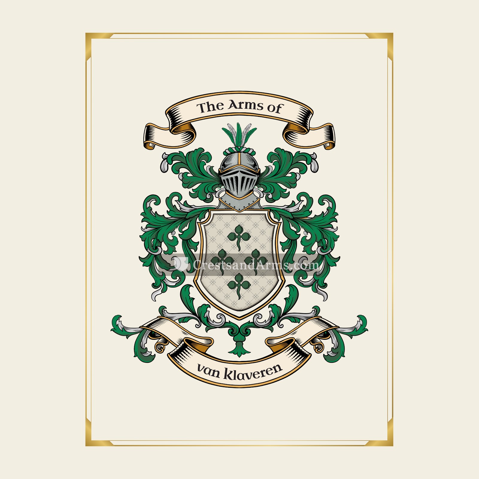 With gold border