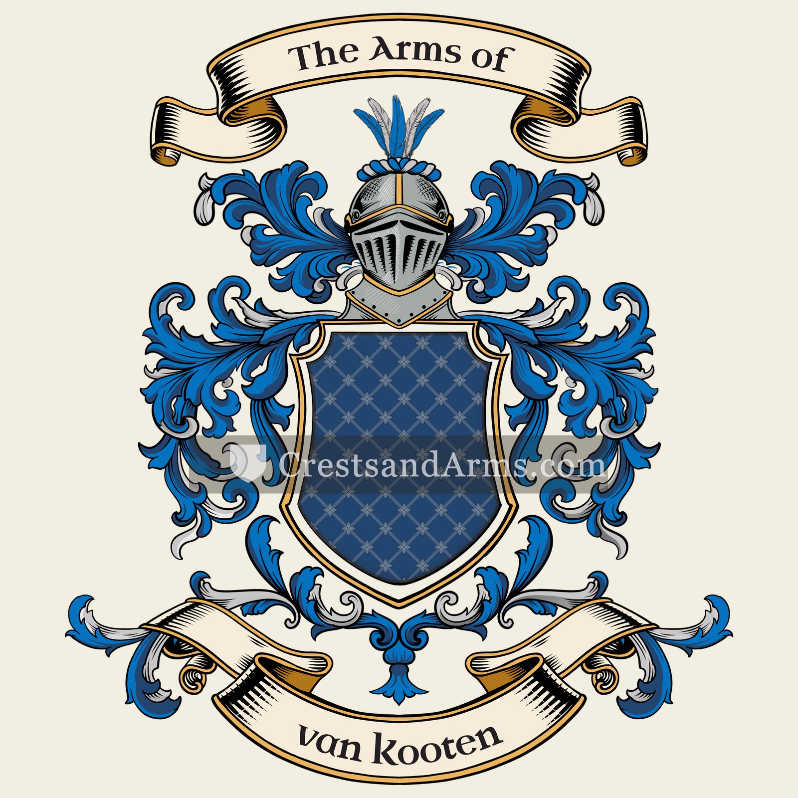 The van Kooten coat of arms, drawn from the recorded blazon
