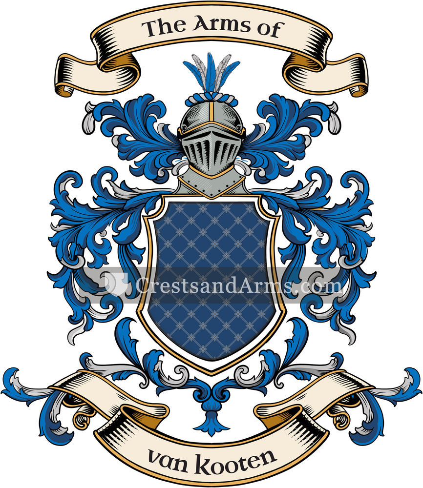 The van Kooten coat of arms, drawn from the recorded blazon