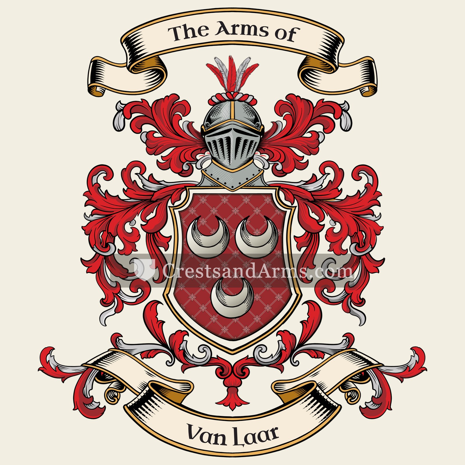 The Van Laar coat of arms, drawn from the recorded blazon
