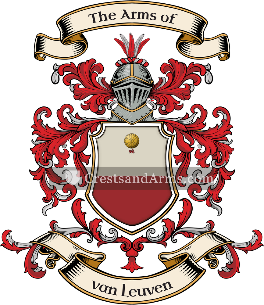 The van Leuven coat of arms, drawn from the recorded blazon