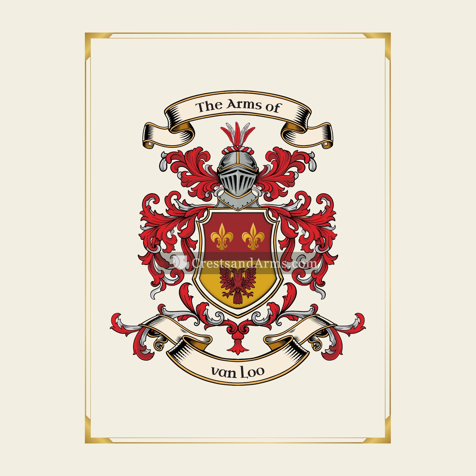 With gold border