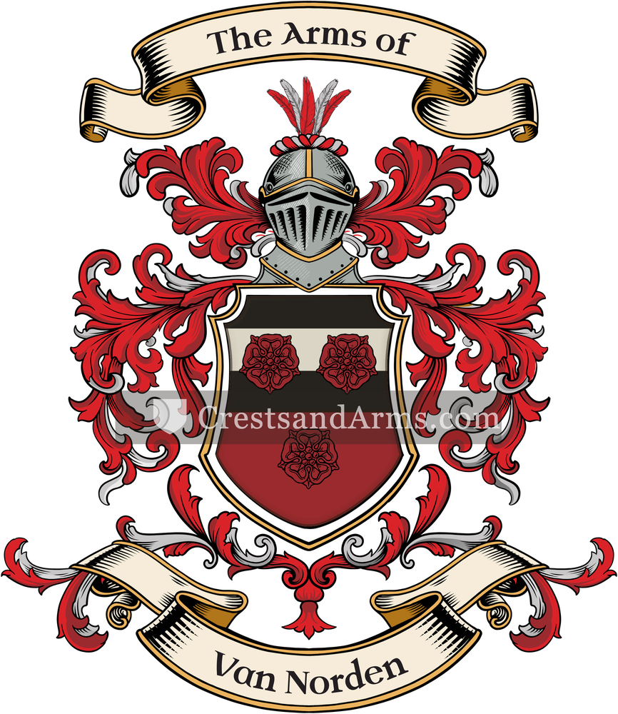 The Van Norden coat of arms, drawn from the recorded blazon