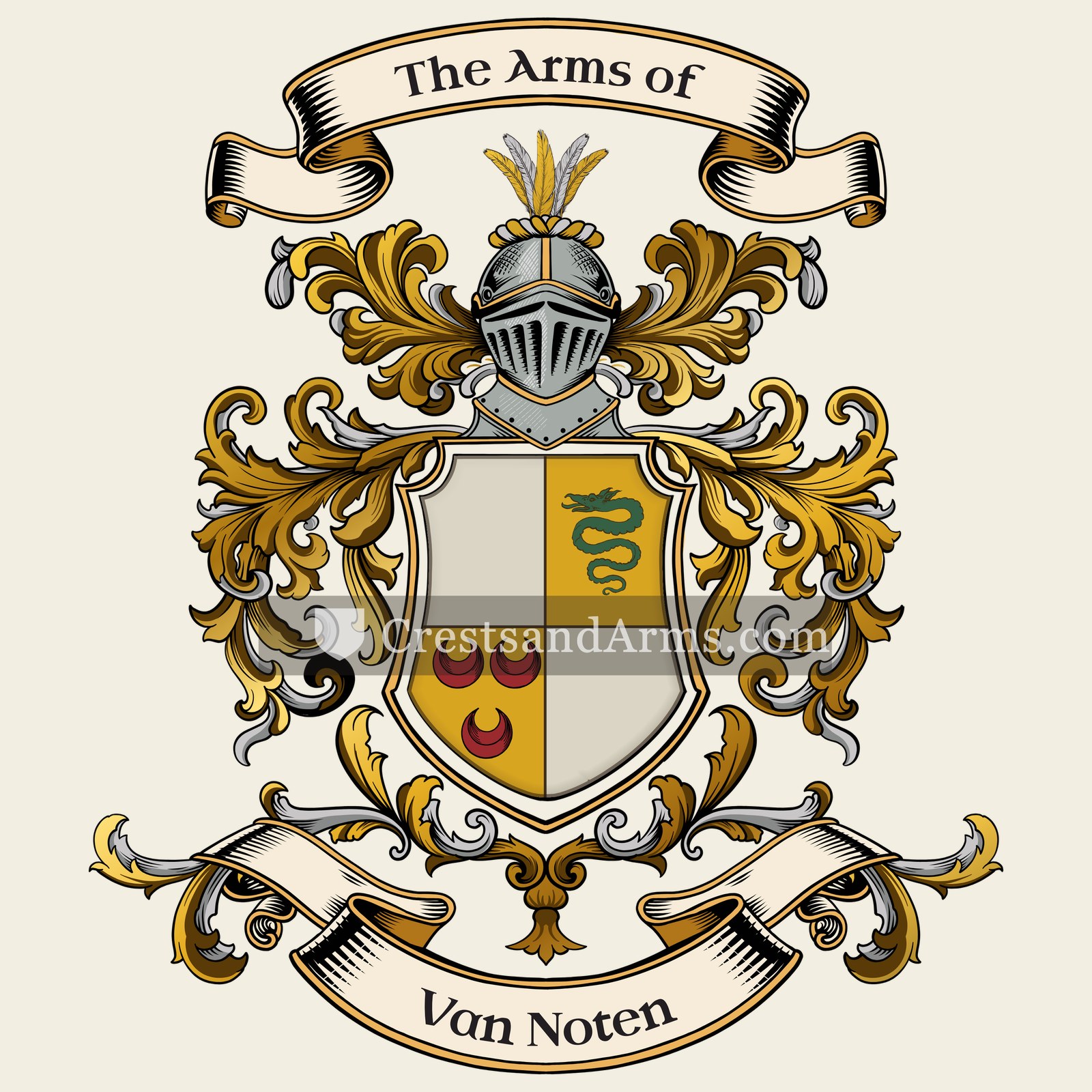 The Van Noten coat of arms, drawn from the recorded blazon