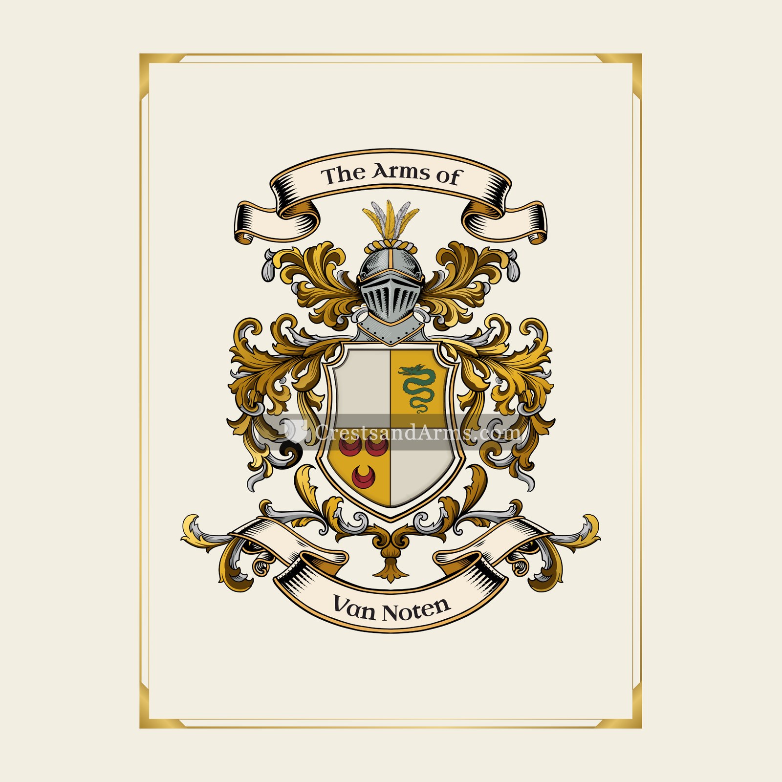 With gold border