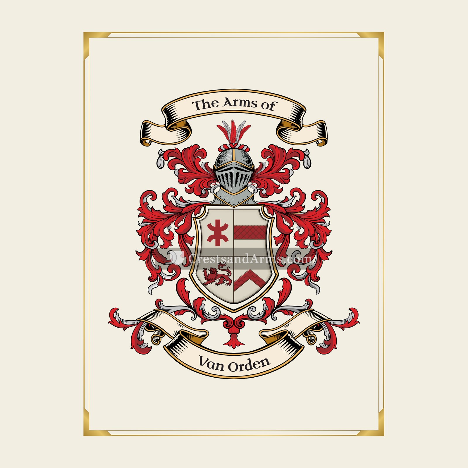 With gold border