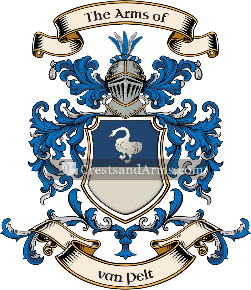 The van Pelt coat of arms, drawn from the recorded blazon