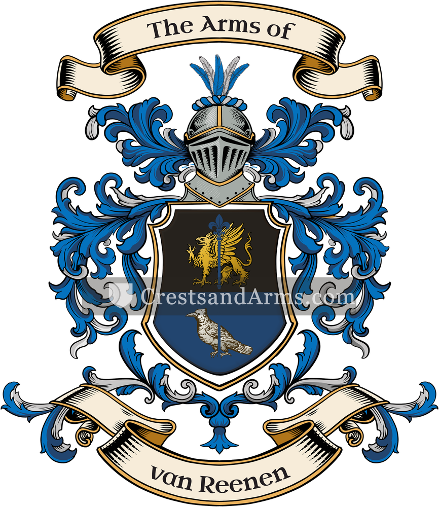 The van Reenen coat of arms, drawn from the recorded blazon