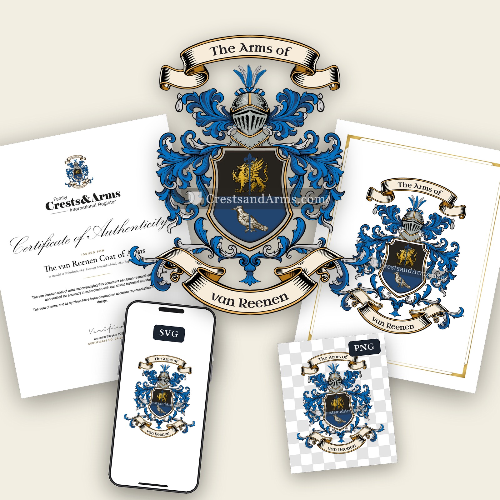 The van Reenen arms on the coat of arms — digital pack